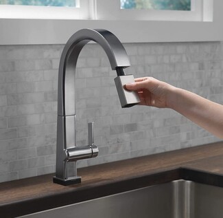 Kitchen Faucet: Rectangular Profile Contemporary Design.