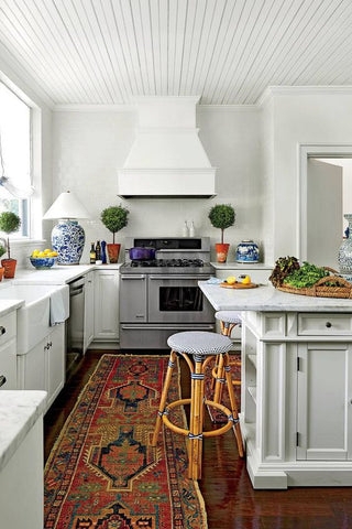 Kitchen Island: Blue Ginger Jar Cordless Lamp Decor