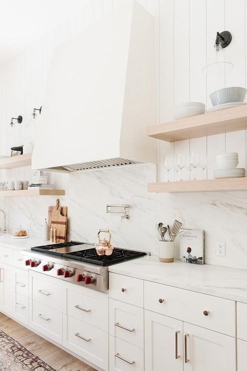 Kitchen Vent Hood Red Knobs: Tapered White Vent Hood