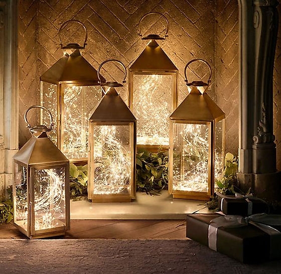 Lantern: Gold Finish Cluster Arrangement for Warm Glow Accent