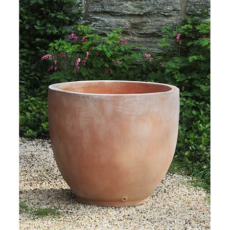Large Planter with Round Silhouette Rustic Clay Garden Planter
