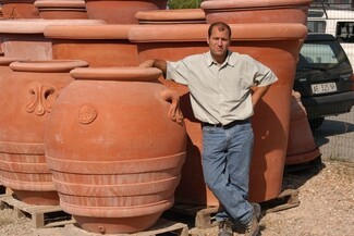 Large Terracotta Planter Decorative Rosettes Grand Garden Urns