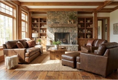 Leather Furniture Set: Italian Leather & 4-Piece Lodge Set