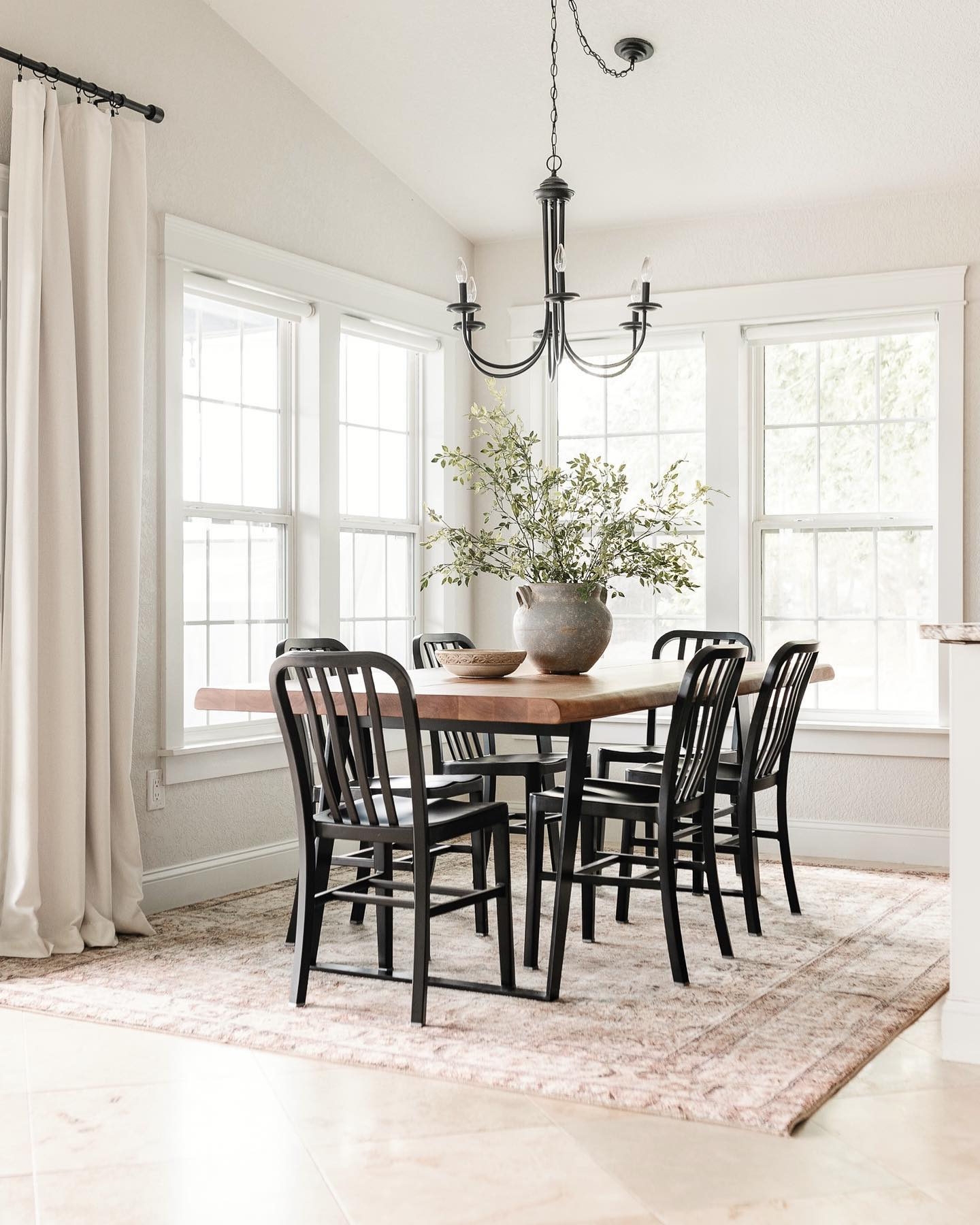 Live Edge Dining Table: Honey Wood Top and U-Shaped Metal Legs