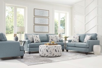 Living Room Set Leaf Pattern Ottoman Botanical Print Accent Ottoman