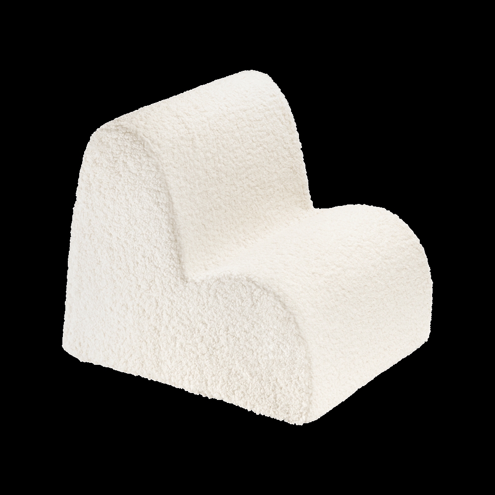 Lounge Chair Marshmallow White Floor Sitting Boucle Seat