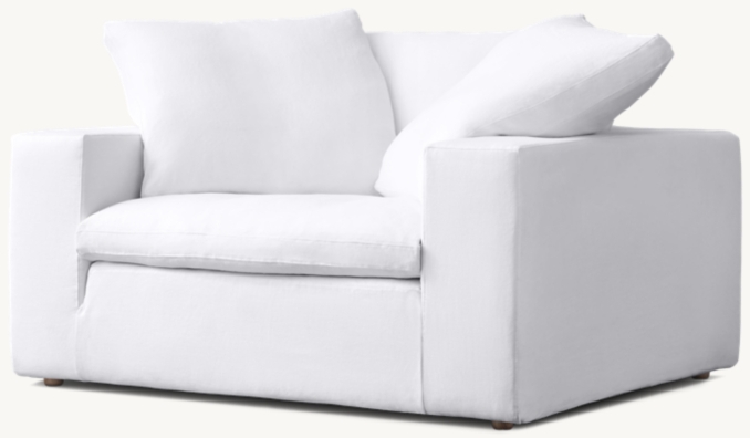 Lounge Chair Oversized Silhouette Deep Seat Minimalist White