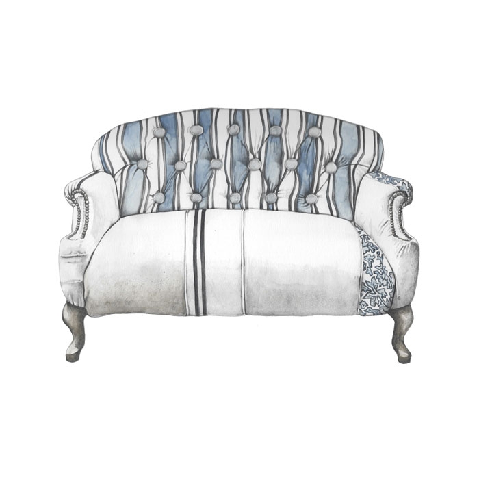 Loveseat Sofa Patchwork Textile Eclectic Patchwork Loveseat