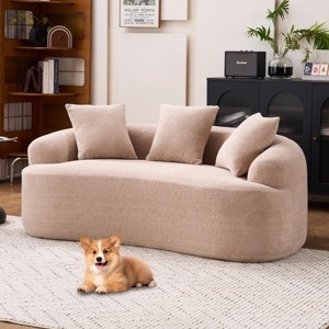 Loveseat Sofa with Textured Weave and Low Profile Base