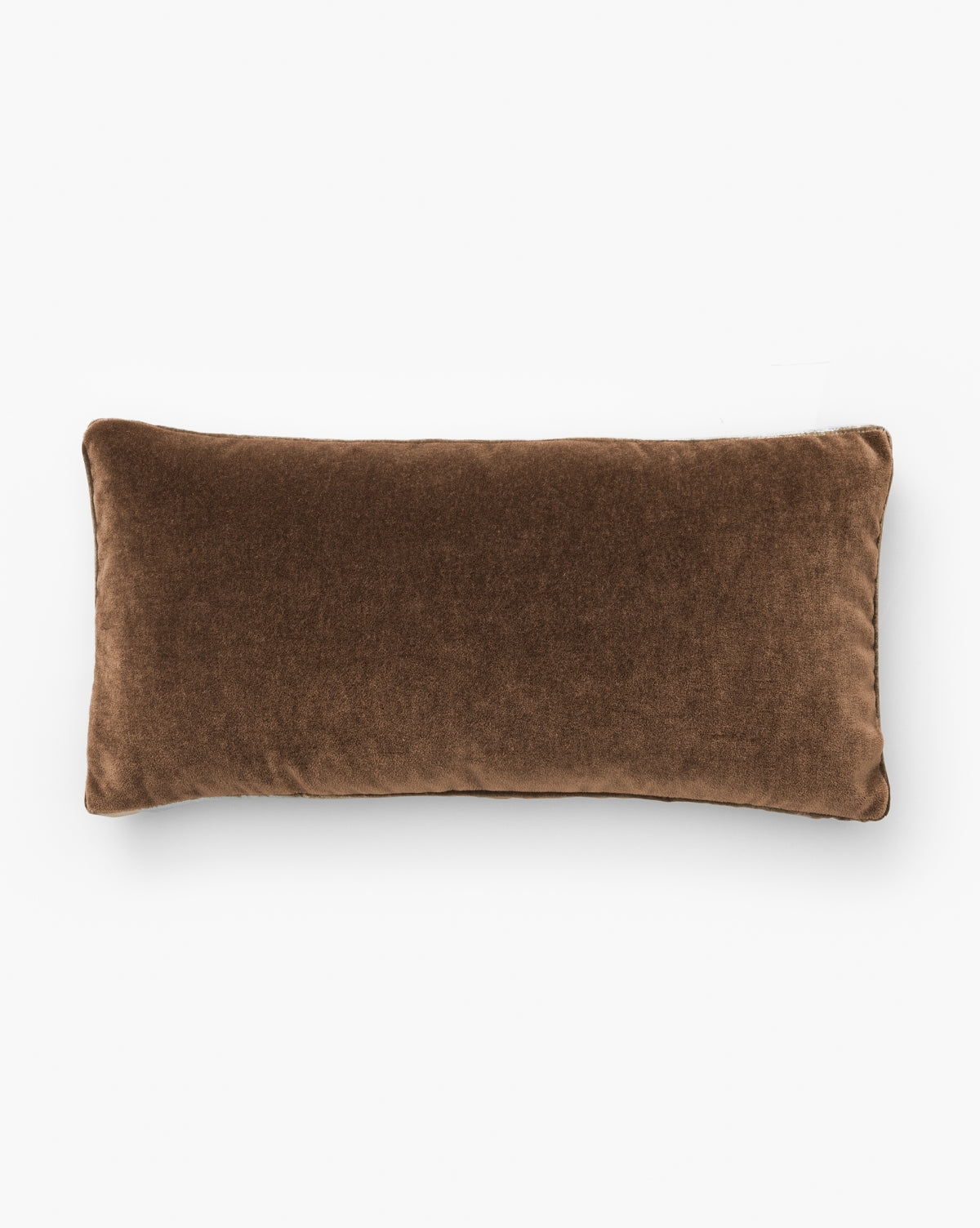 Lumbar Pillow: Mohair Texture Brown Designer Couch Cushion