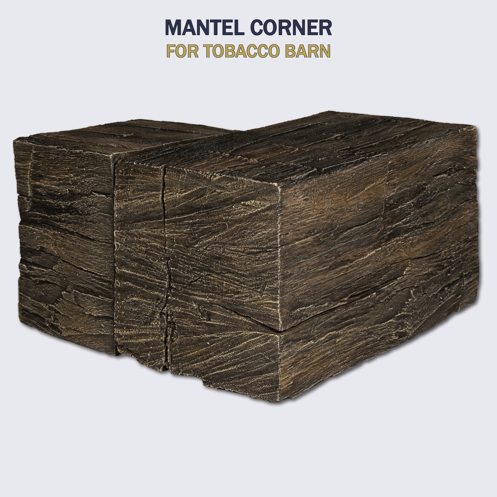 Mantel Corner L-Shaped Wrap in Tobacco Barn Texture
