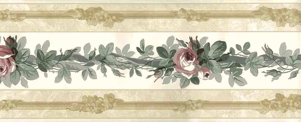 Marbled Texture Wallpaper Border for a Vintage Rose Border