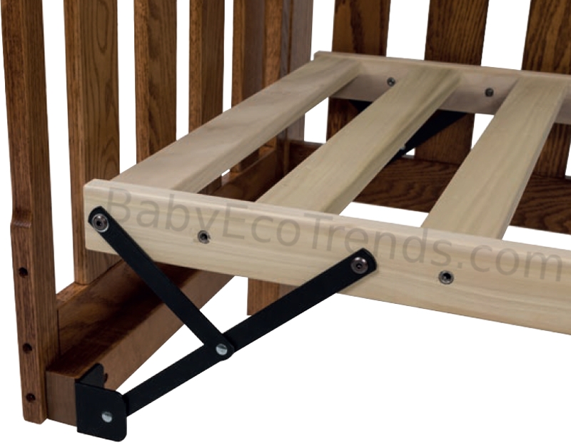 Mattress Support with Scissor Hinge and Adjustable Height Rails