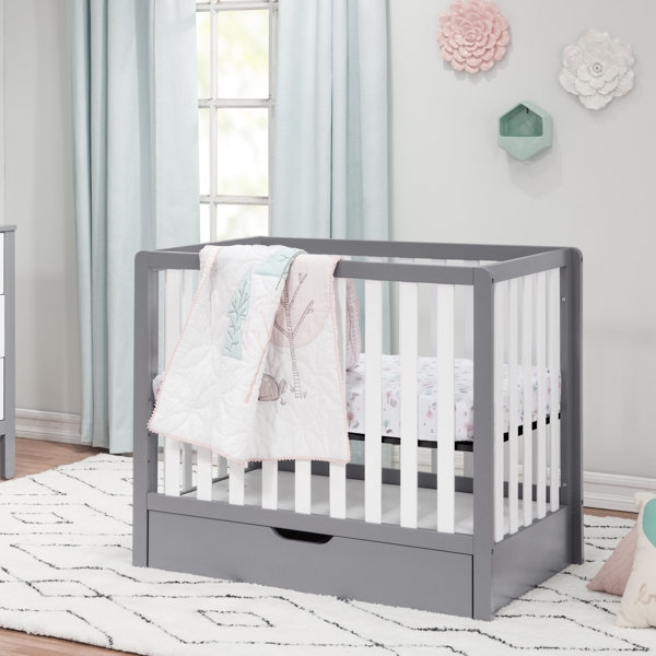 Mini Crib: Two-Tone Finish Grey Mini Crib Storage Solution