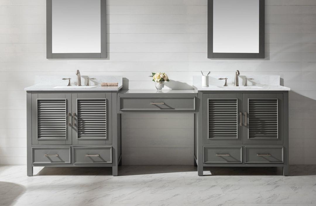Modular Bathroom Vanity: Grey with Louvered Doors