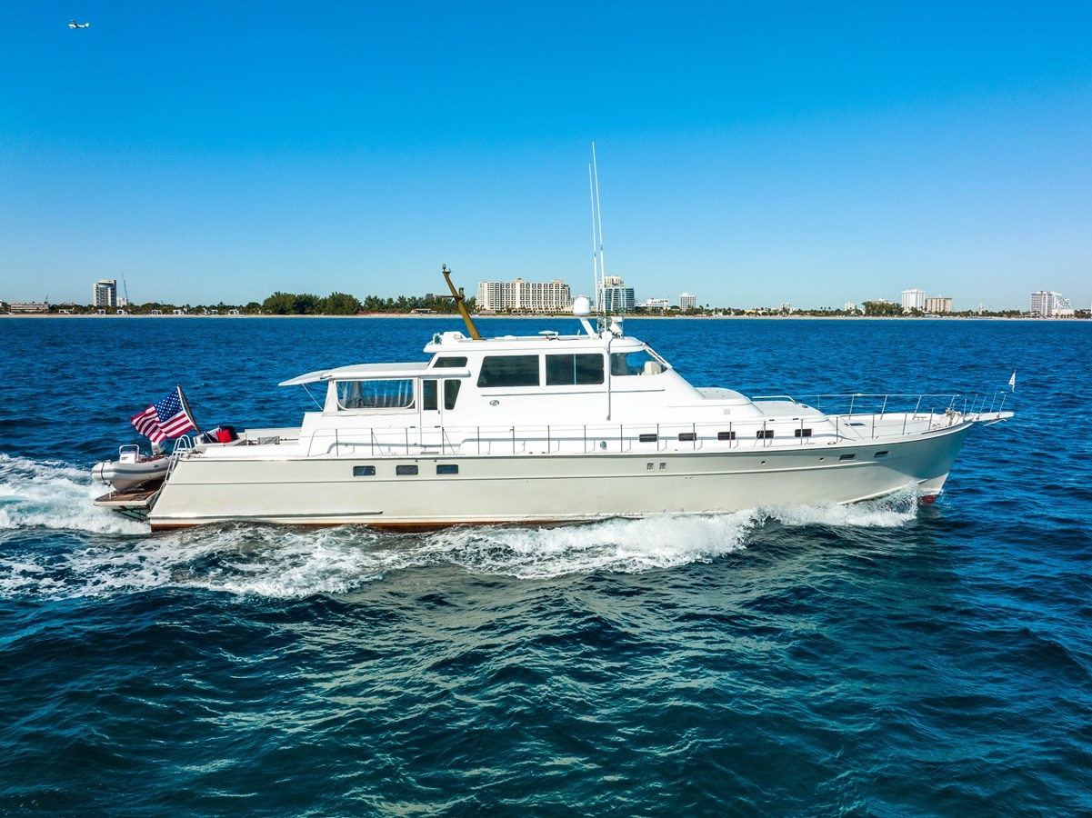 Motor Yacht with 78 Foot Profile and Classic Huckins Yacht