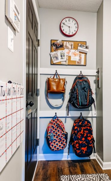 Mudroom Organizer Gray Wall Mounted Hooks Cleats