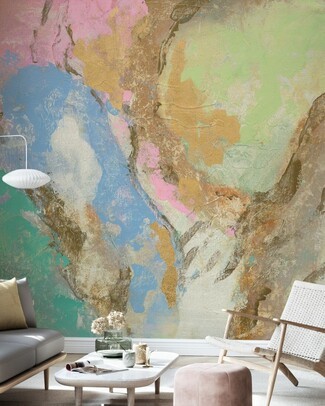 Mural Wallpaper Painterly Abstract Matte Pastel Mural