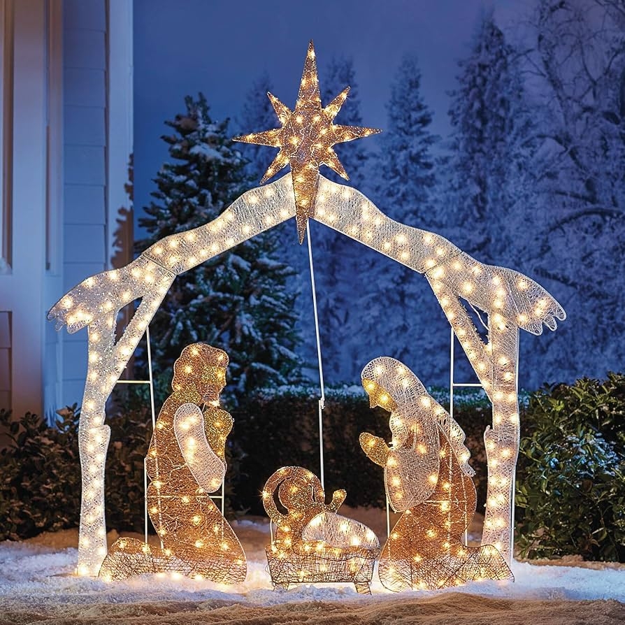 Nativity Scene: 6ft Outdoor Nativity Set with Integrated LEDs