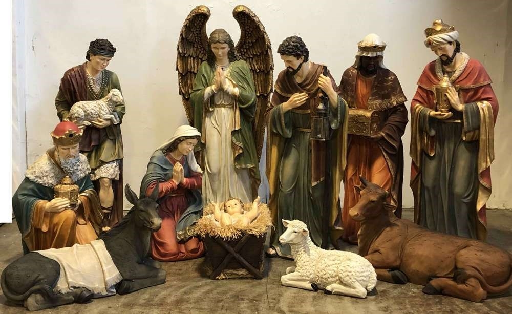 Nativity Set: 72 Inch Nativity Set, Antique Gold Detailing