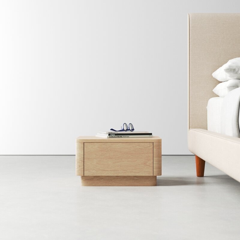 Nightstand with Curved Corners: Low Profile Nightstand