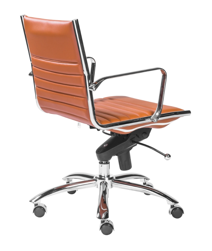Office Chair with Ribbed Stitching and Polished Chrome Base