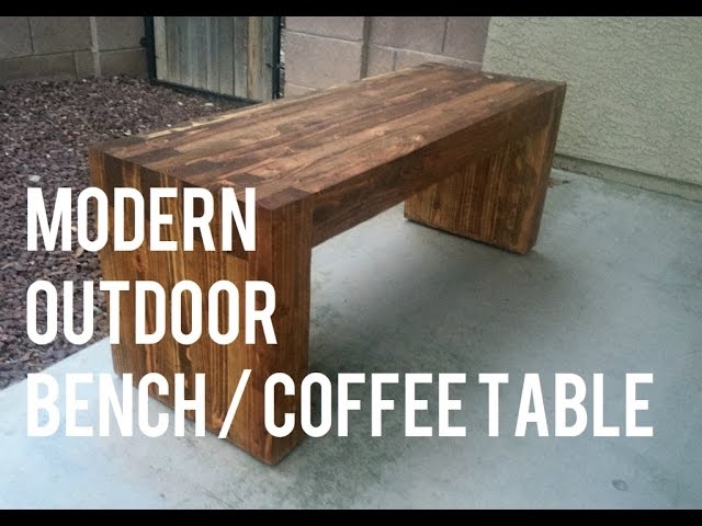 Outdoor Bench Chunky Profile Modern 2x4 Slatted Design