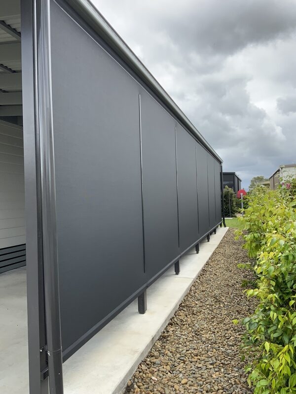 Outdoor Screen Vertical Track System Industrial Shade Screens
