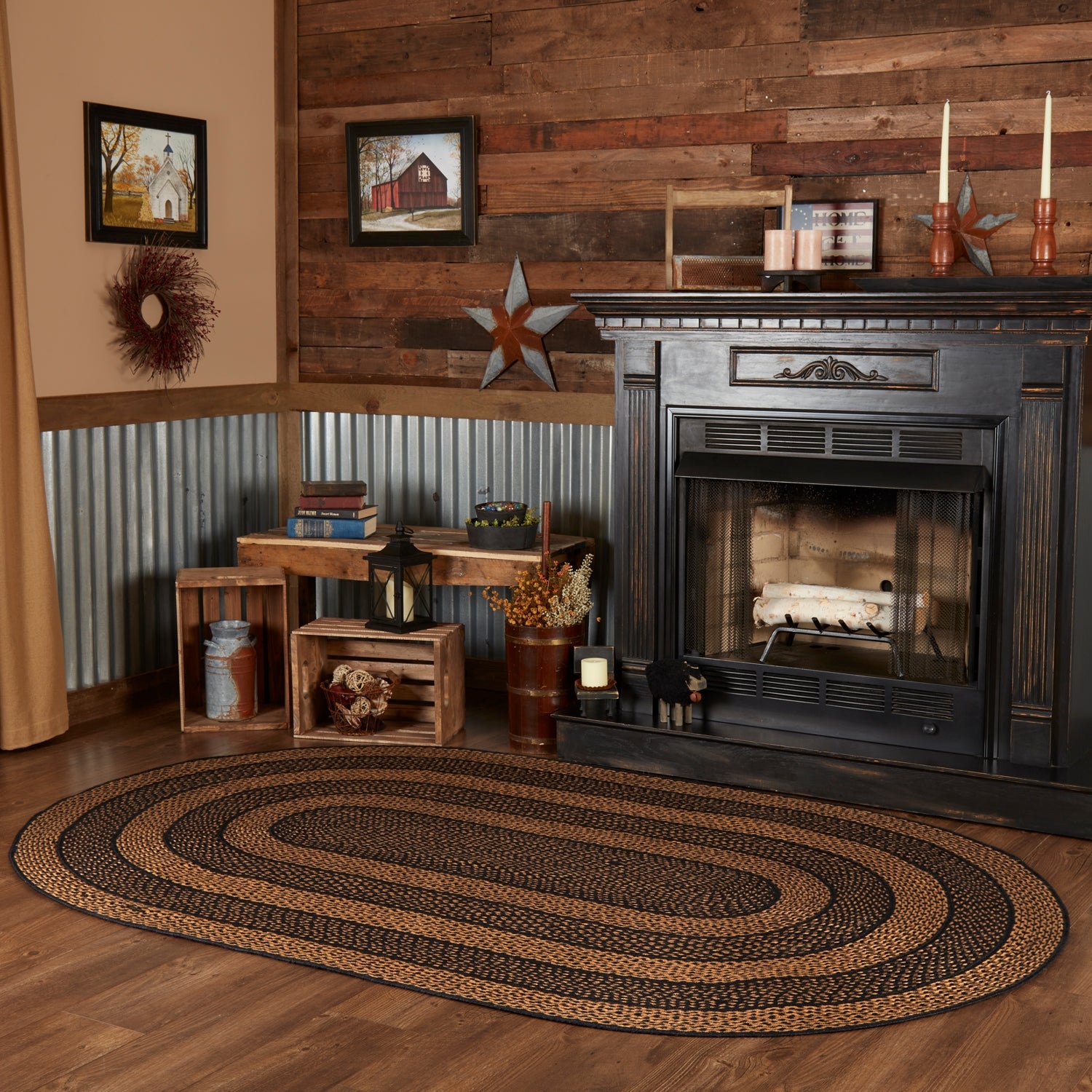 Oval Braided Rug Matte Neutral Farmhouse Oval Area Rug