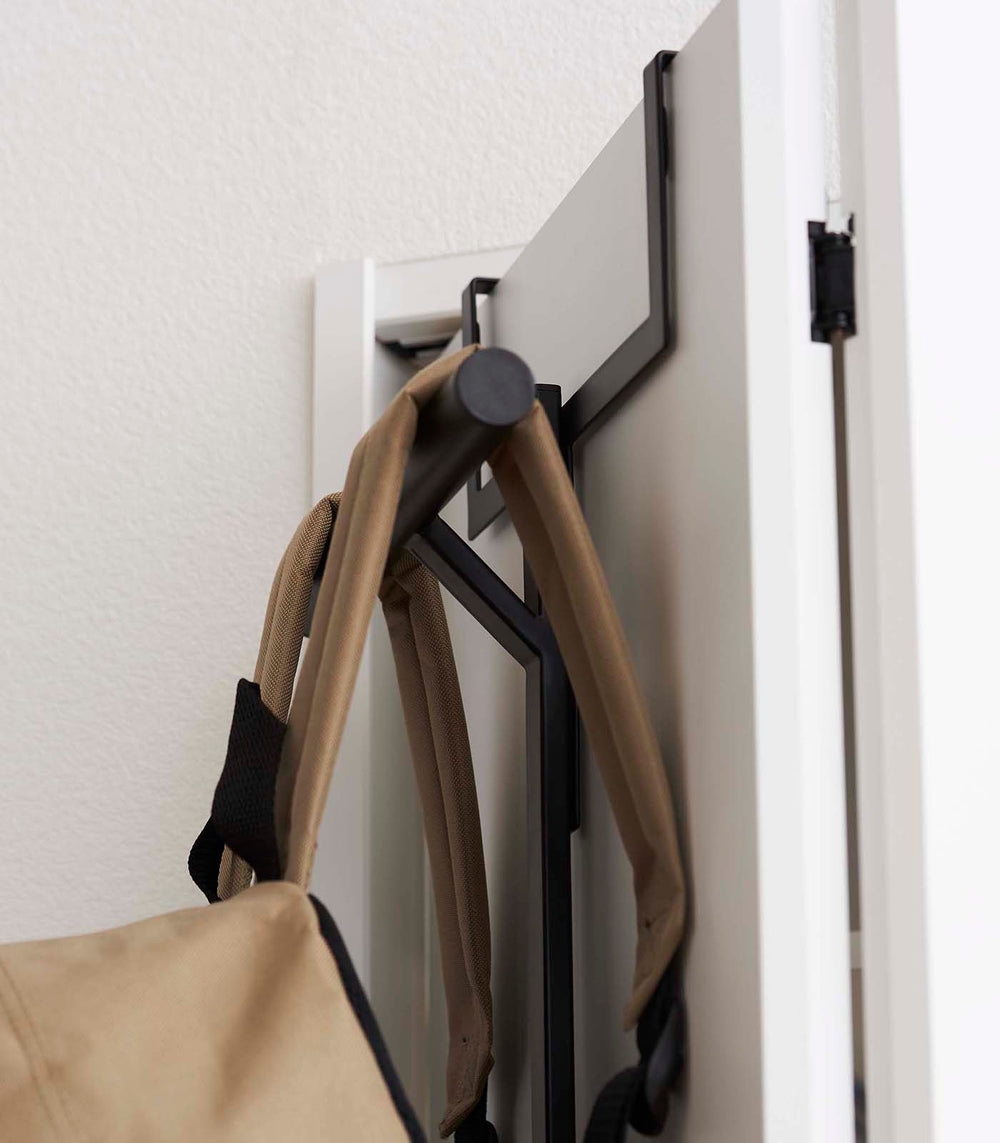 Over The Door Hanger Matte Black Metal Horizontal Bar