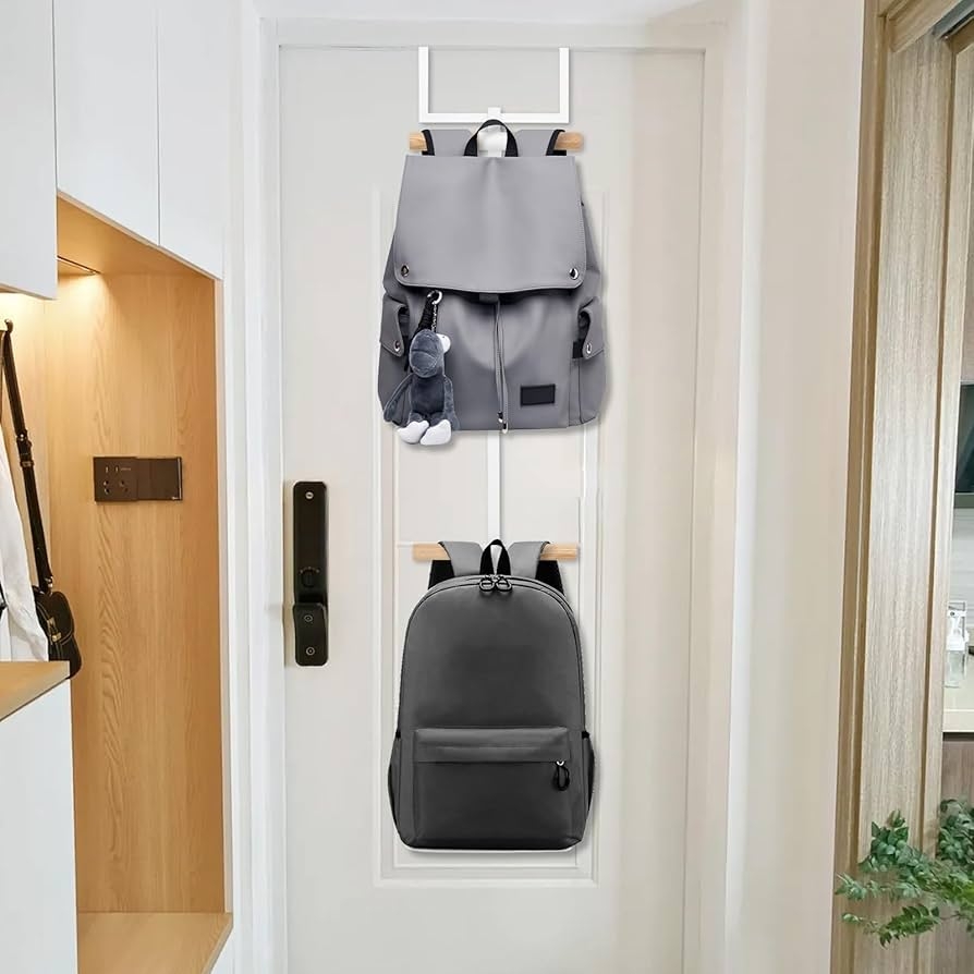 Over The Door Rack White Two Tier Wood Accents