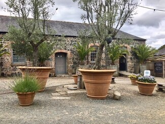 Oversized Planter with Horizontal Banding Tuscan Style Vessels