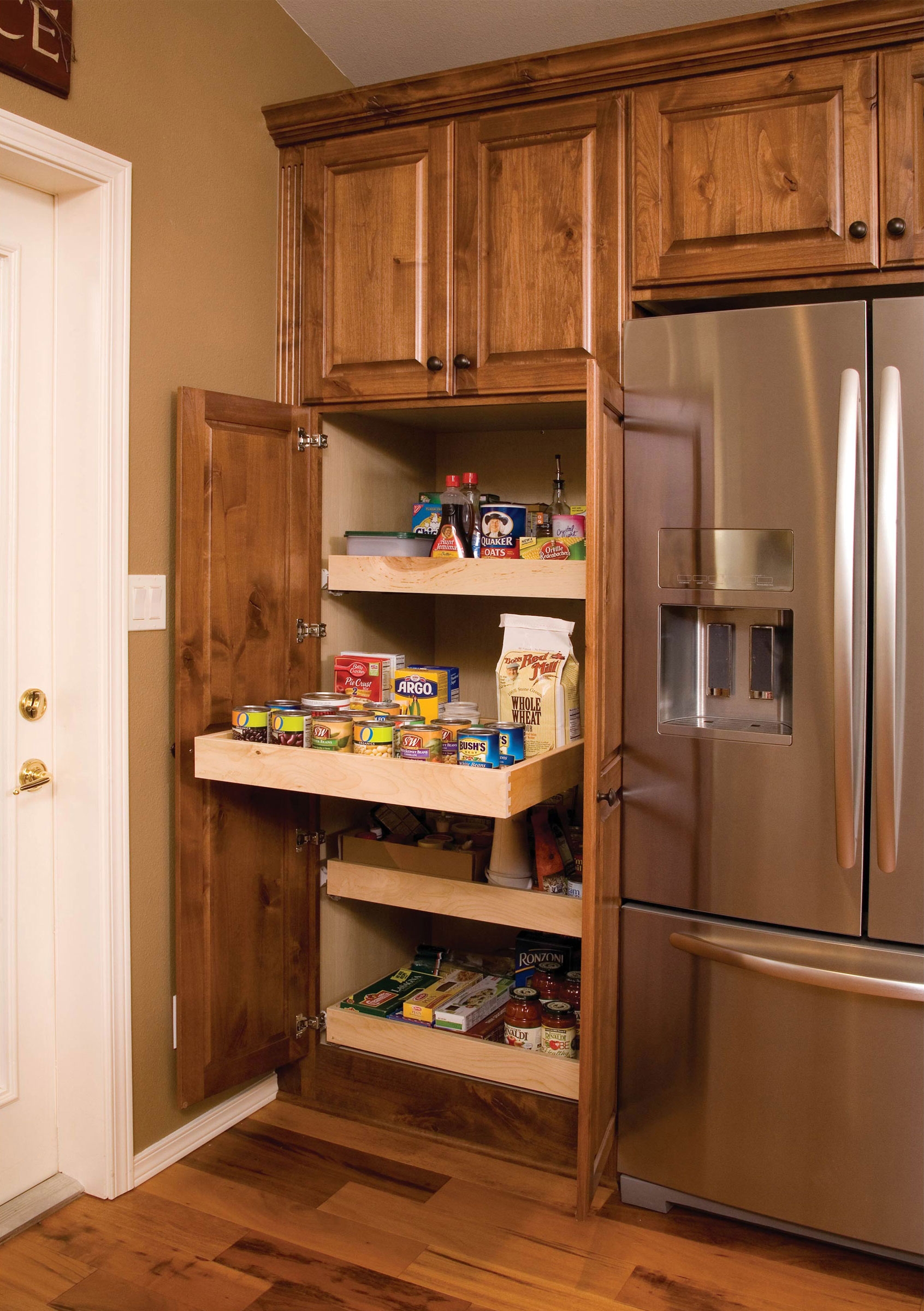 Pantry Cabinet Wood Rollout Shelves Dovetail Joinery
