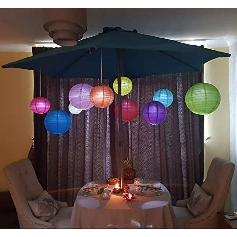 Paper Lanterns Wire Ribbing Colorful Paper Lantern Decor