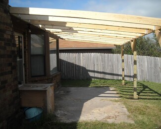Patio Cover: Brick Mount Lean-To Patio Roof Structure