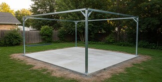 Patio Cover Frame: Corner Bracing Modern Metal Patio Frame