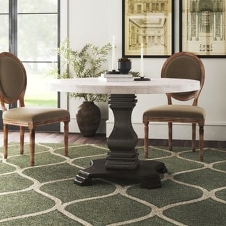 Pedestal Dining Table: Carved Pedestal Oval Back Chairs