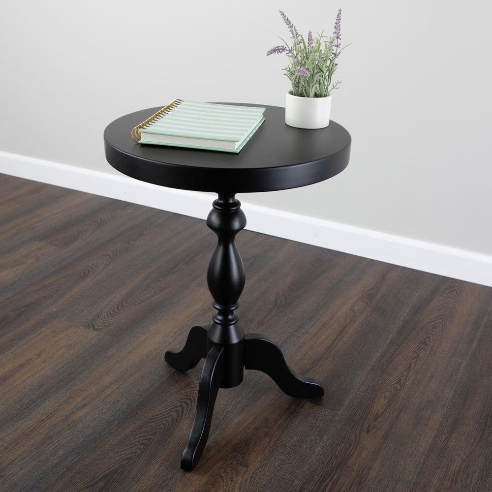 Pedestal Side Table Matte Turned Tripod Base Accent