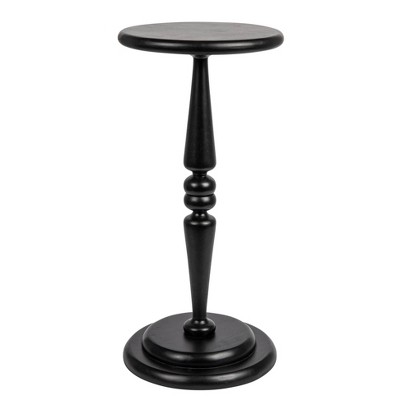 Pedestal Side Table Spindle Base Cocktail Height Black
