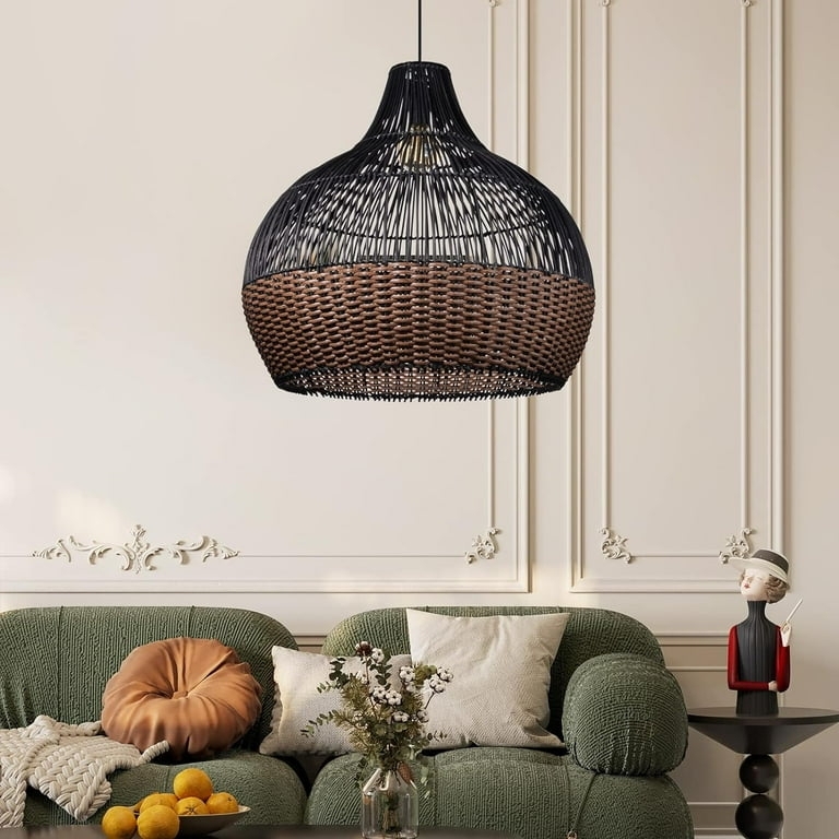 Pendant Light Contrast Banding Two Tone Bell Chandelier