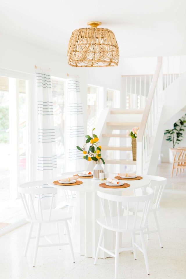 Pendant Light Scalloped Woven Shade Tiered Chandelier