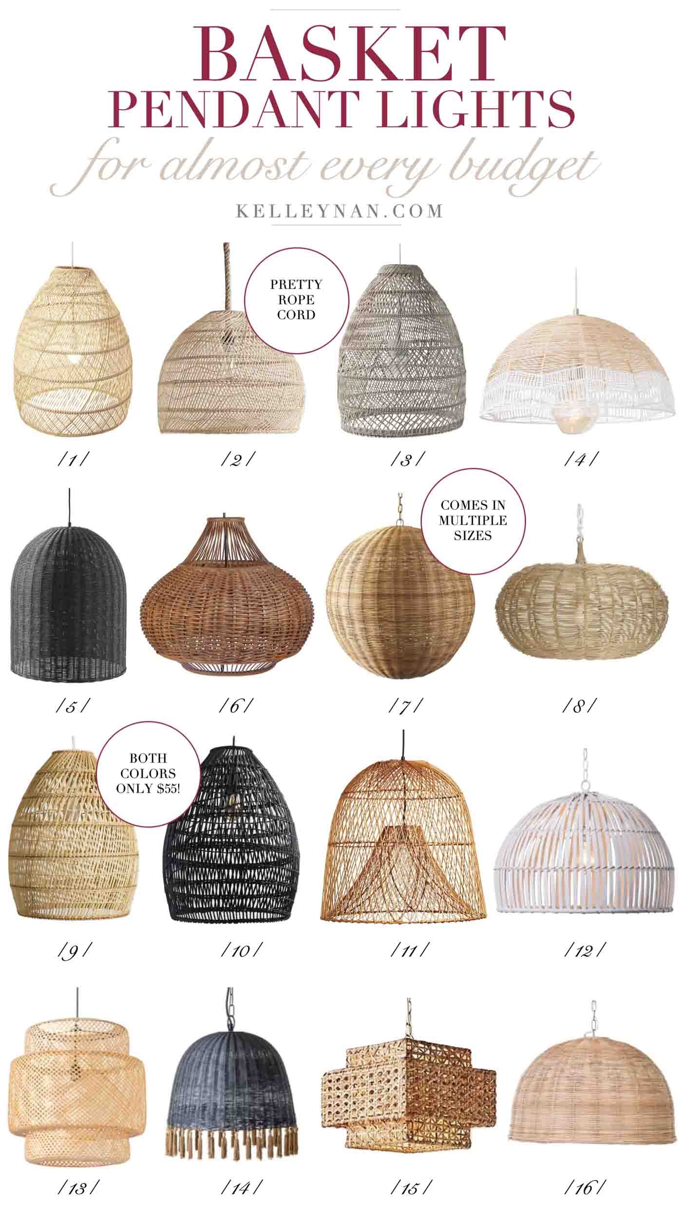 Pendant Light Varying Silhouettes Organic Coastal Lamp