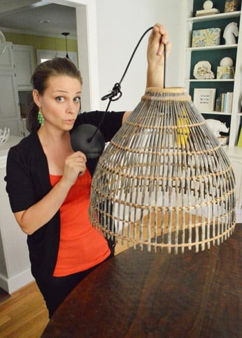 Pendant Light Weathered Wicker Texture Oversized Shade