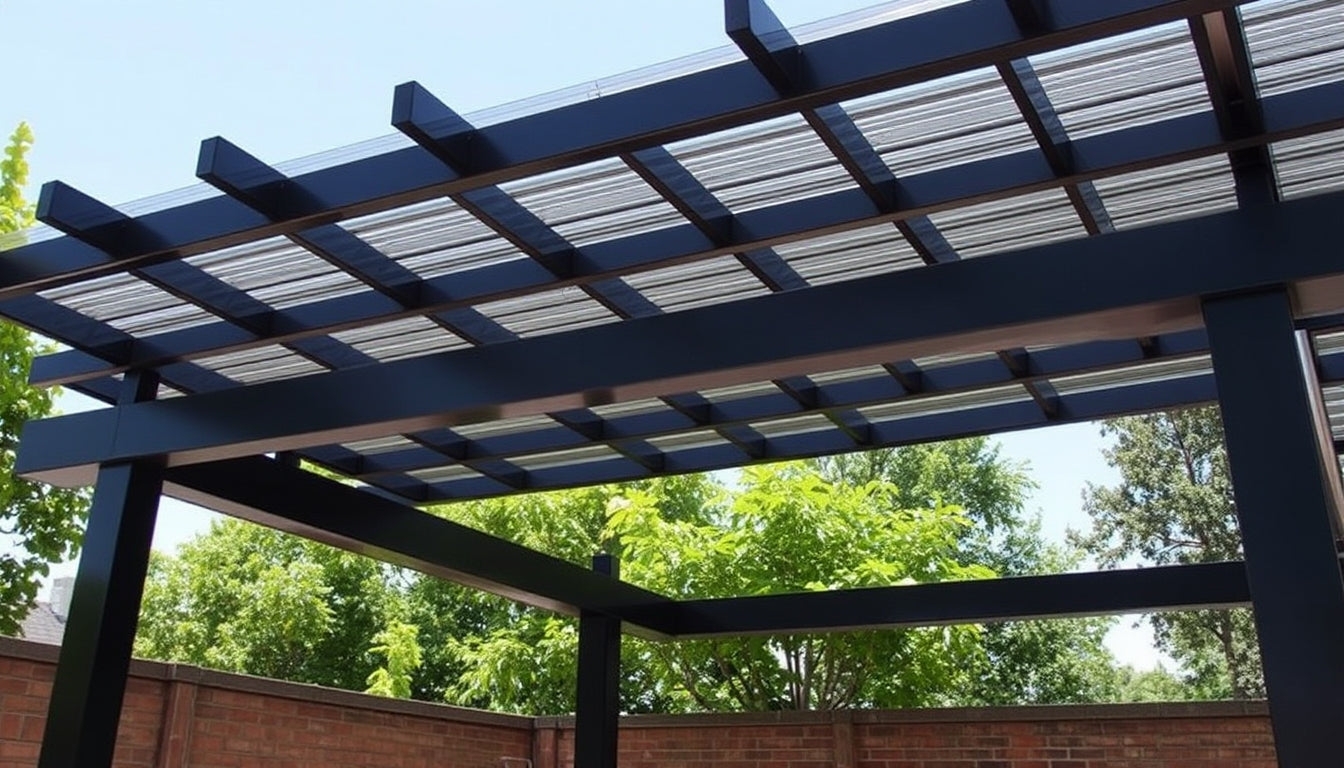 Pergola: Matte Black Frame Matte Black Outdoor Pavilion