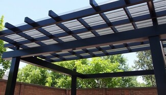 Pergola: Matte Black Frame Matte Black Outdoor Pavilion