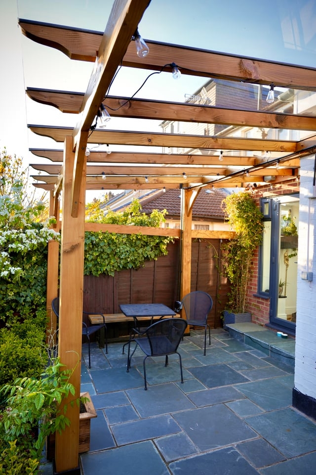 Pergola with Timber Rafters: Modern Timber Patio Design