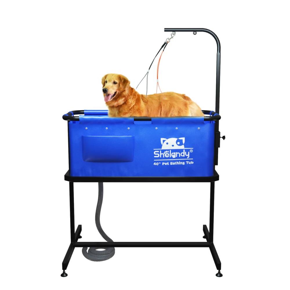 Pet Bathing Tub with Blue Synthetic Basin for Home Pet Bathing