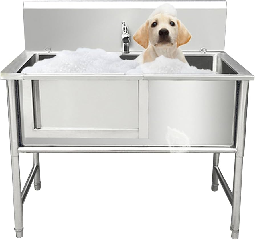 Pet Grooming Tub including Elevated Basin for Professional Grooming