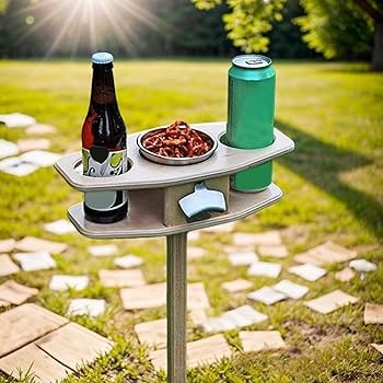 Picnic Stake Table with Integrated Bottle Opener and Stake