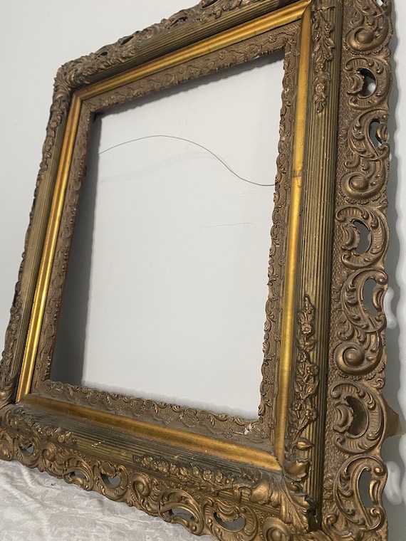 Picture Frame: Filigree Scrollwork and Fluted Brass Edge